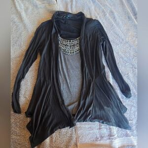 AB Studio Black Cardigan Sweater